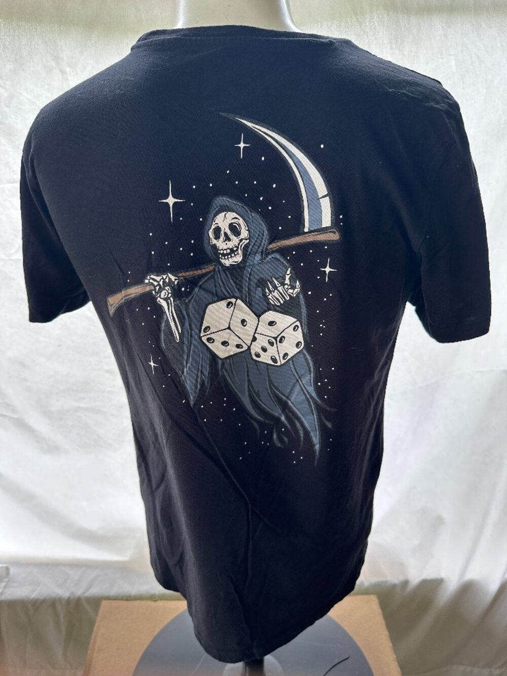 Taco Tuesday Grim Reaper Dice Men's Black T Shirt Size Medium